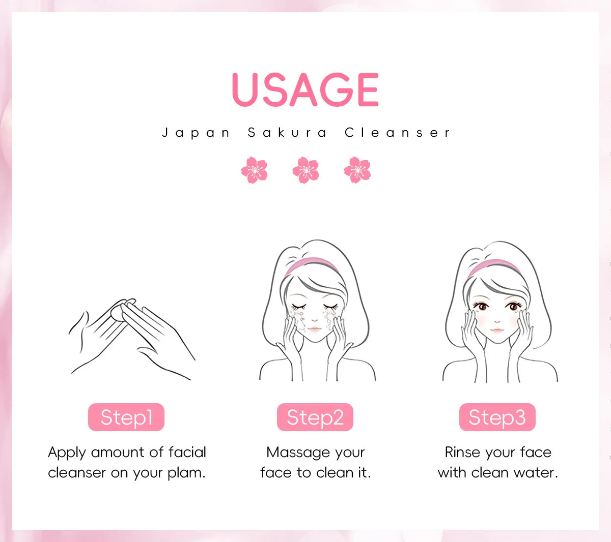 LAIKOU Sakura nettoyant pour le visage mousse lavage du visage supprimer points noirs hydratant rétrécit les Pores nettoyage en profondeur contrôle de l'huile soins de la peau 50g