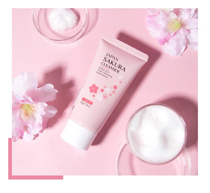 LAIKOU Sakura nettoyant pour le visage mousse lavage du visage supprimer points noirs hydratant rétrécit les Pores nettoyage en profondeur contrôle de l'huile soins de la peau 50g
