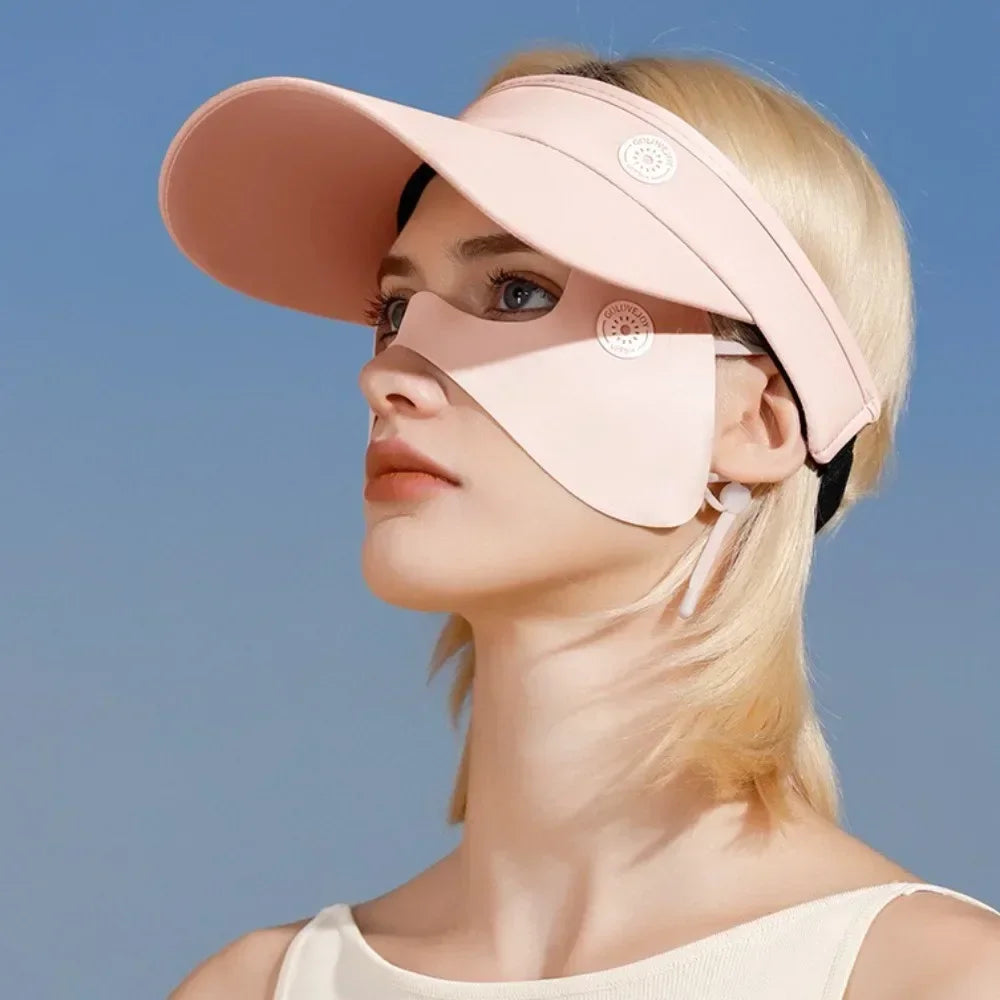 Protection solaire rose Anti-UV pour femmes, écharpe faciale en soie glacée, masque de Sport en soie glacée, matériau de haute qualité, toucher frais