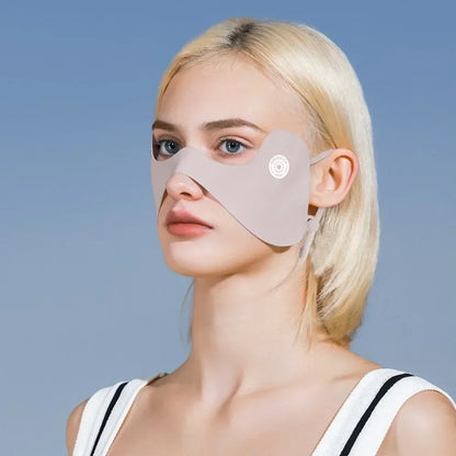 Protection solaire rose Anti-UV pour femmes, écharpe faciale en soie glacée, masque de Sport en soie glacée, matériau de haute qualité, toucher frais