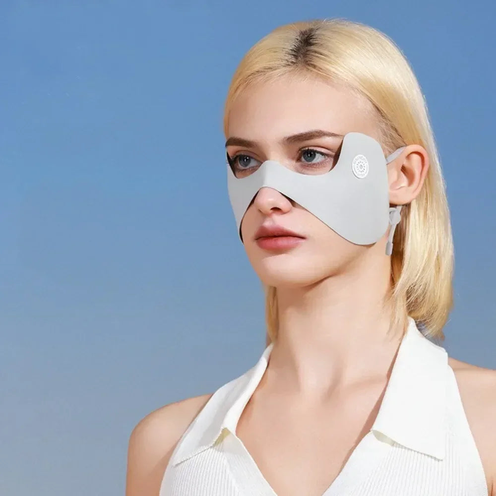 Protection solaire rose Anti-UV pour femmes, écharpe faciale en soie glacée, masque de Sport en soie glacée, matériau de haute qualité, toucher frais