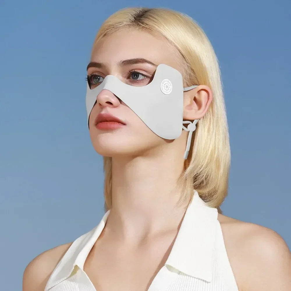 Protection solaire rose Anti-UV pour femmes, écharpe faciale en soie glacée, masque de Sport en soie glacée, matériau de haute qualité, toucher frais